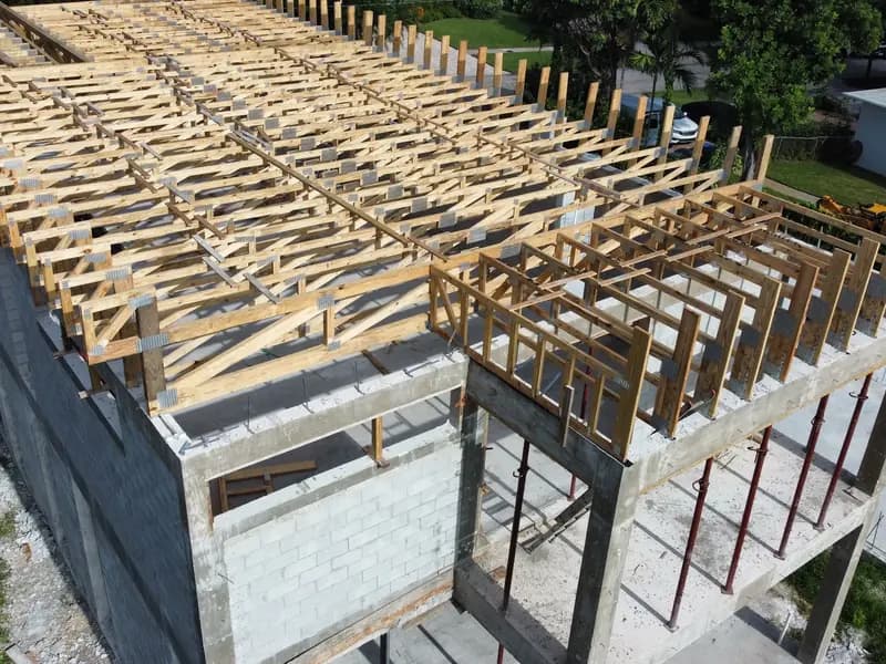 Roof framing at inspection stage