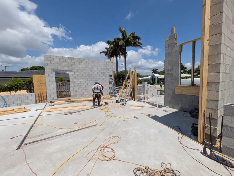 Block and concrete shell work