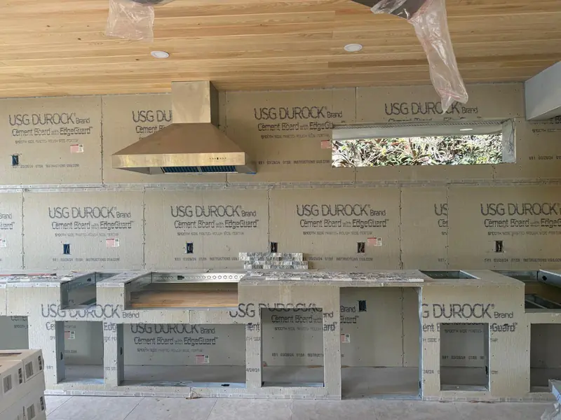 Outdoor utility area under construction