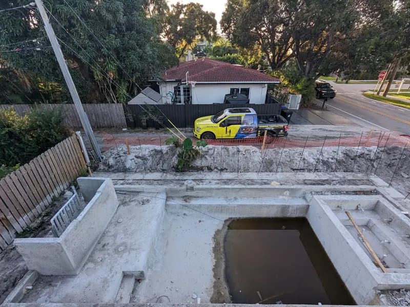Pool shell and excavation