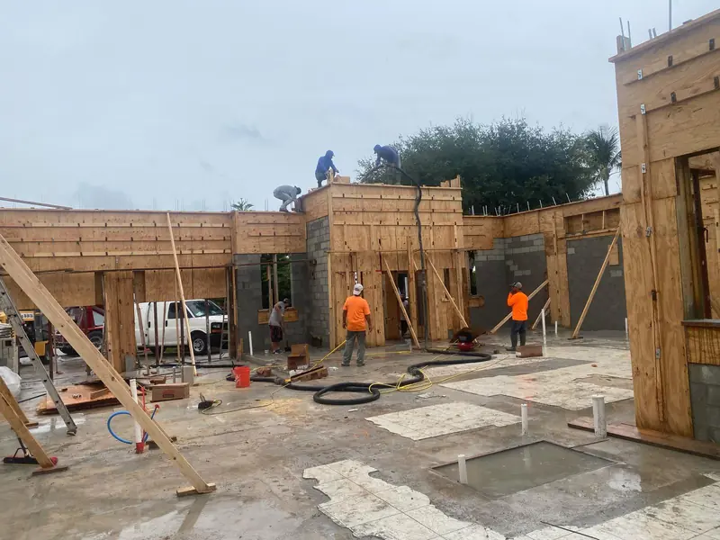 Job site with forms set for inspection