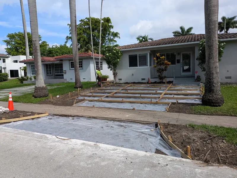 Driveway prepared for pavers