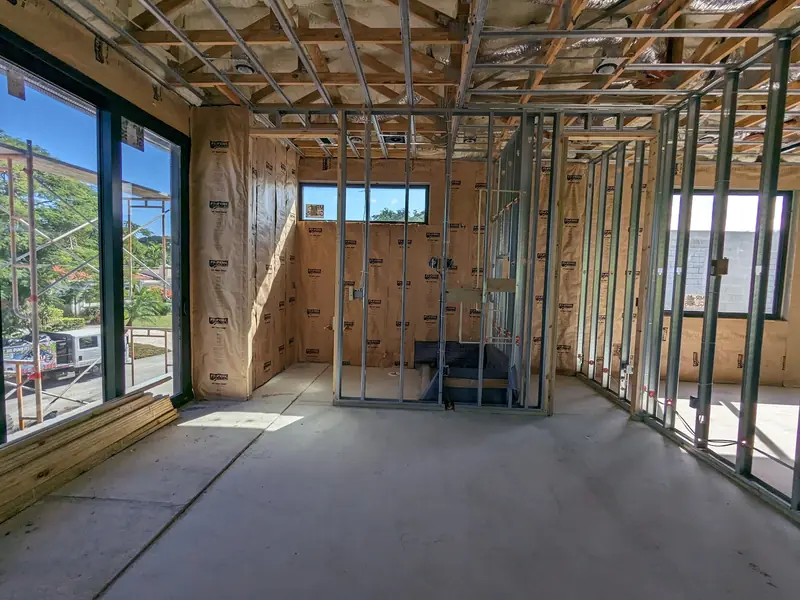 Wood framing inside a new room
