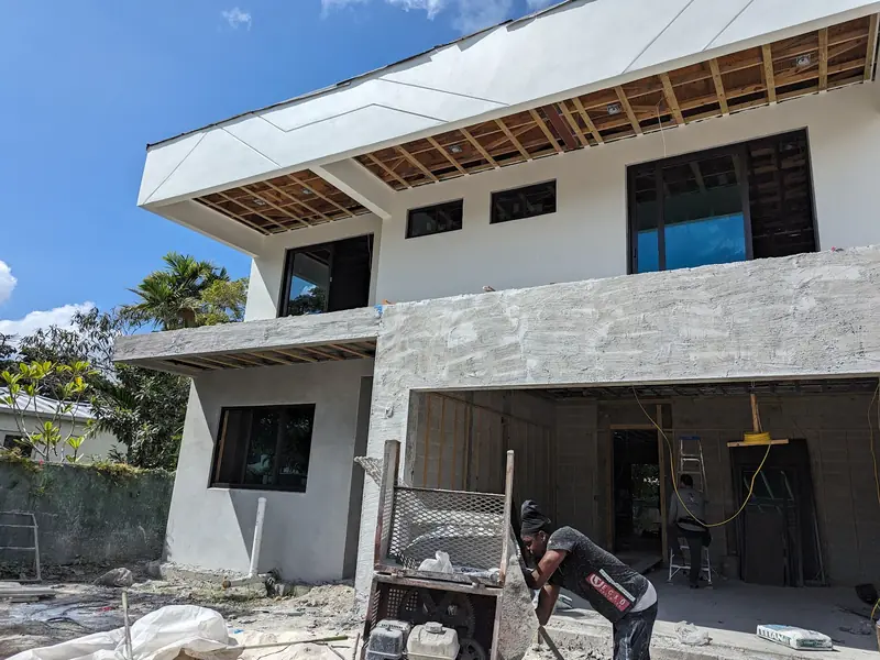 New build with window openings framed