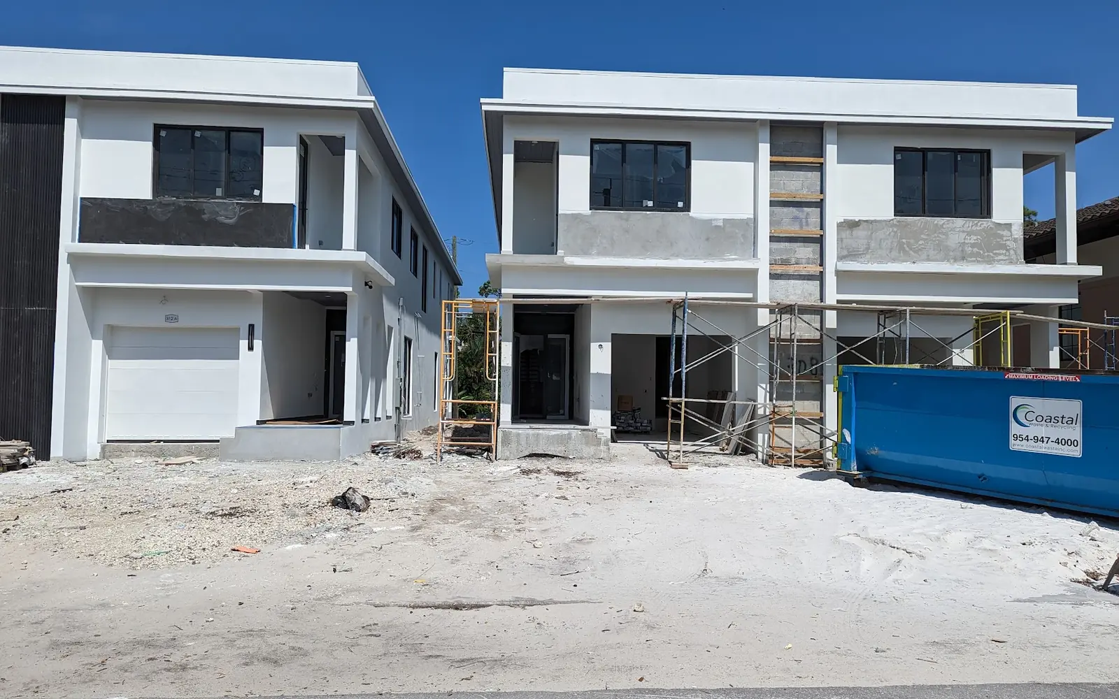 Second-story addition in block, ready for roof